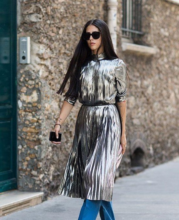 metallic outfit