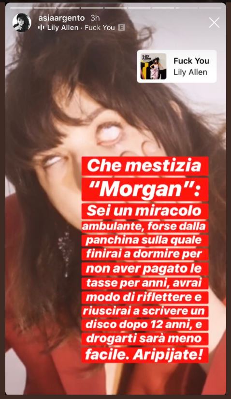 Asia Argento su Instagram