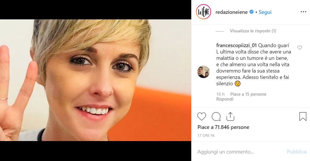 Nadia Toffa insultata su Instagram