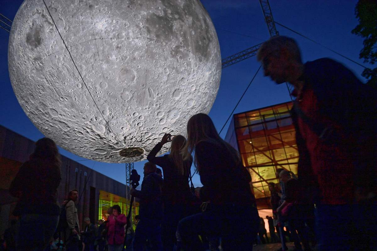 Museum of the Moon installation in the Copernicus Science Center in Warsaw