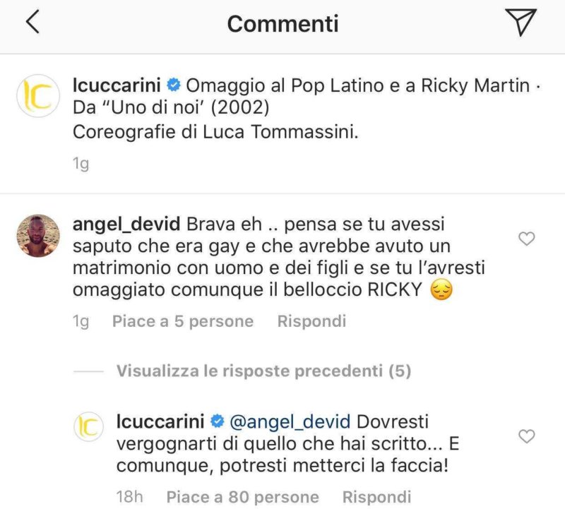 La risposta di Lorella Cuccarini su Instagram