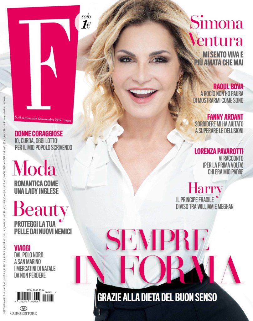 Simona Ventura sulla copertina di "F"