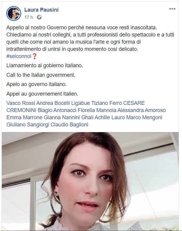 Laura Pausini su Facebook