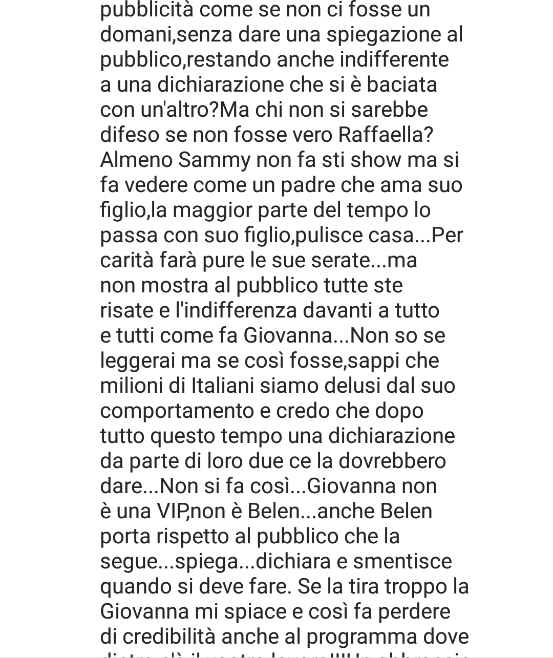 Commento sul post di Raffaella Mennoia contro Giovanna Abate seconda parte