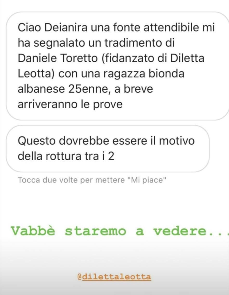 Daniele Scardina ha tradito Diletta Leotta