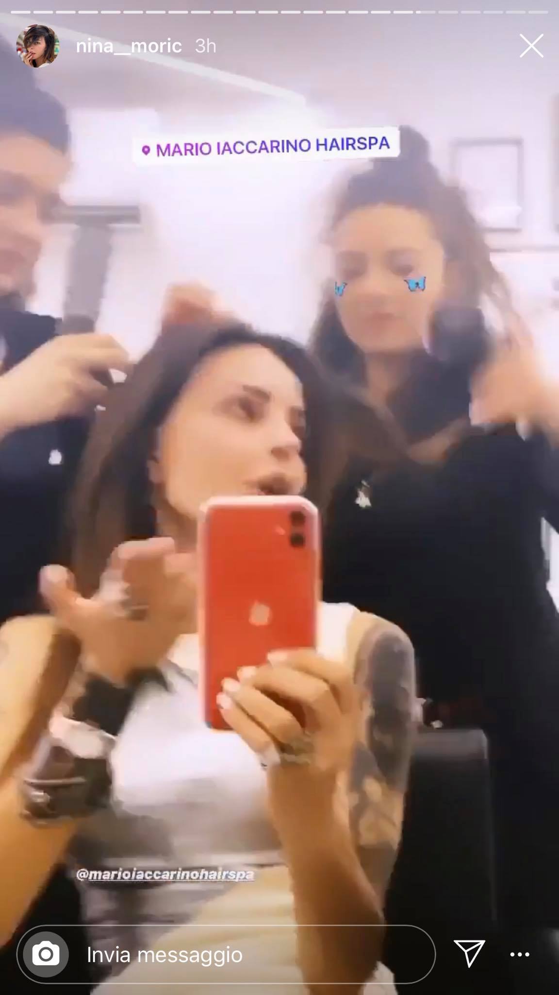 Nina Moric parrucchiere 