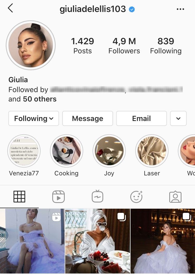 Giulia De Lellis Profilo Instagram