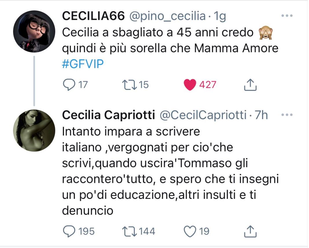 Cecilia Capriotti litiga con la tata di Zorzi
