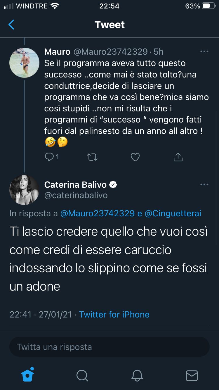 Caterina Balivo fa bodyshaming su Twitter